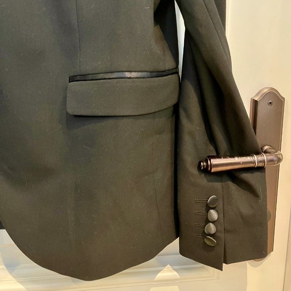 ZARA Man Satin Lapel Tuxedo Suit Jacket - Picture 2 of 6